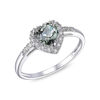 6.0mm Heart-Shaped Green Quartz and 1/10 CT. T.W. Diamond Frame Ring in 10K White Gold