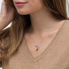 Thumbnail Image 1 of Marquise Garnet and Lab-Created White Sapphire Heart Pendant in Sterling Silver