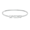 Thumbnail Image 1 of Diamond Accent "LOVE YOU" Open Flex Bangle in Sterling Silver