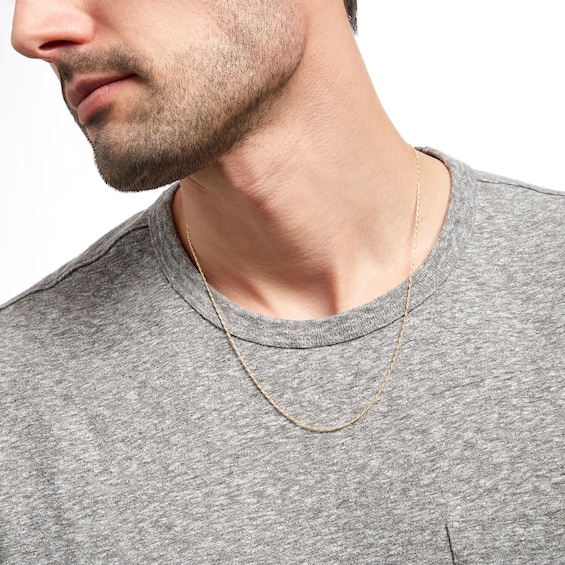 Made in Italy 1.2mm Adjustable Rope Chain Necklace in 14K Gold - 22"