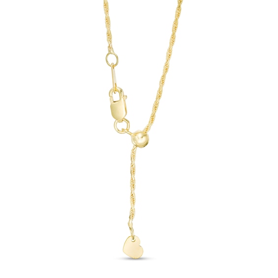 Made in Italy 1.2mm Adjustable Rope Chain Necklace in 14K Gold - 22"