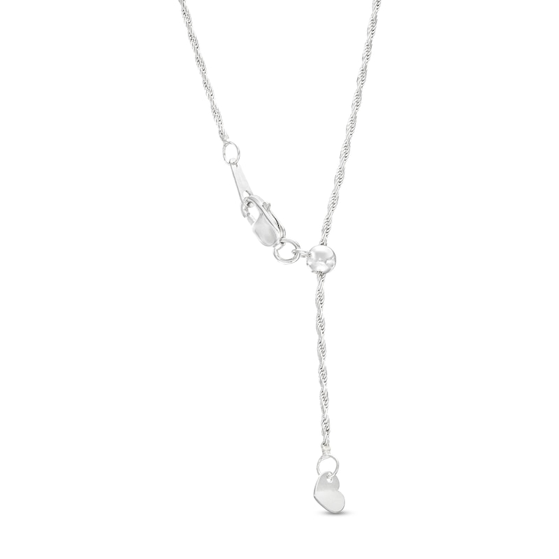 Made in Italy 1.2mm Adjustable Rope Chain Necklace in 14K White Gold - 22"