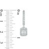 Thumbnail Image 1 of 1/2 CT. T.W. Composite Diamond Rectangular Frame Hoop Drop Earrings in 10K White Gold