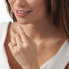 Thumbnail Image 2 of 1/2 CT. T.W. Diamond Past Present Future® Double Cushion Frame Engagement Ring in 10K Rose Gold