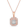 Thumbnail Image 1 of 1/2 CT. T.W. Composite Diamond Double Octagonal Frame Pendant in 10K Rose Gold
