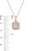 Thumbnail Image 3 of 1/2 CT. T.W. Composite Diamond Double Octagonal Frame Pendant in 10K Rose Gold