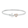 Thumbnail Image 0 of Diamond Accent Heart and Heartbeat Convertible Flex Bangle in Sterling Silver and 10K Rose Gold
