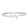 Thumbnail Image 0 of 1/5 CT. T.W. Diamond Heart and Heartbeat Bangle in Sterling Silver and 10K Rose Gold