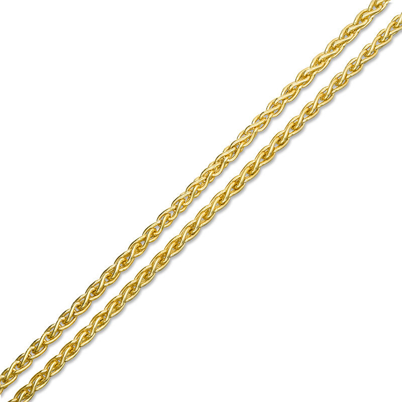 Main Image 1 of 1/15 CT. T.W. Diamond Double Strand Bracelet in Sterling Silver with 14K Gold Plate - 7.25&quot;
