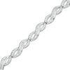 Thumbnail Image 0 of 1/2 CT. T.W. Baguette and Round Diamond Infinity Bracelet in Sterling Silver - 7.25"
