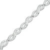 Thumbnail Image 1 of 1/2 CT. T.W. Baguette and Round Diamond Infinity Bracelet in Sterling Silver - 7.25"