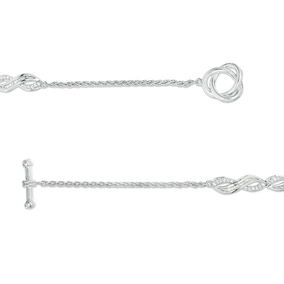 1/2 CT. T.w. Baguette and Round Diamond Infinity Bracelet in Sterling Silver - 7.25"
