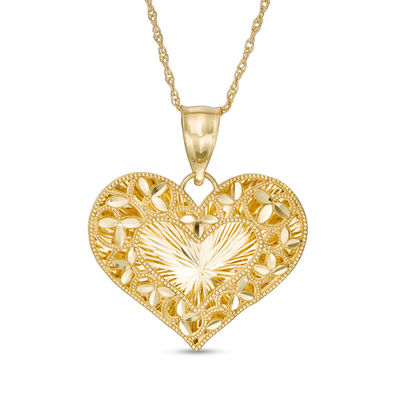 Zales gold heart necklace bulova 96p133