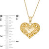 Thumbnail Image 2 of Diamond-Cut Filigree Vintage-Style Heart Pendant in 10K Gold