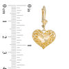 Thumbnail Image 2 of Diamond-Cut Filigree Vintage-Style Heart Drop Earrings in 10K Gold