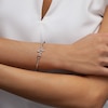 Thumbnail Image 2 of 1/5 CT. T.W. Diamond Heart and Heartbeat Bangle in Sterling Silver and 10K Rose Gold