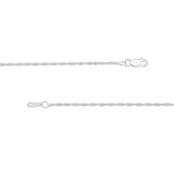 1.25mm Singapore Chain Necklace in Solid 10K White Gold - 20"