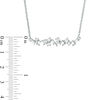 Thumbnail Image 3 of 3/8 CT. T.W. Baguette and Round Diamond Scatter Bar Necklace in 10K White Gold