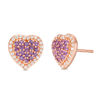 Thumbnail Image 0 of Amethyst and White Topaz Cluster Heart Stud Earrings in Sterling Silver with 14K Rose Gold Plate