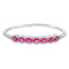 Thumbnail Image 0 of Lab-Created Ruby and White Sapphire Frame Bangle in Sterling Silver