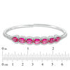 Thumbnail Image 1 of Lab-Created Ruby and White Sapphire Frame Bangle in Sterling Silver