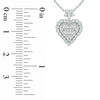 Thumbnail Image 2 of 1/2 CT. T.W. Baguette and Round Diamond Frame Heart Pendant in 10K White Gold