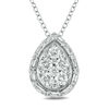 Thumbnail Image 1 of 1/2 CT. T.W. Baguette and Round Diamond Pear-Shaped Pendant in 10K White Gold