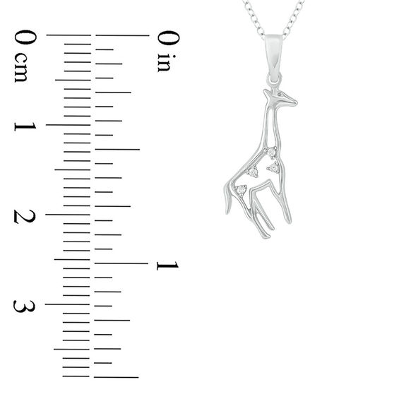 Diamond Accent Giraffe Pendant in Sterling Silver