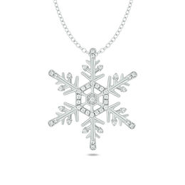 1/5 CT. T.W. Diamond Snowflake Pendant in Sterling Silver