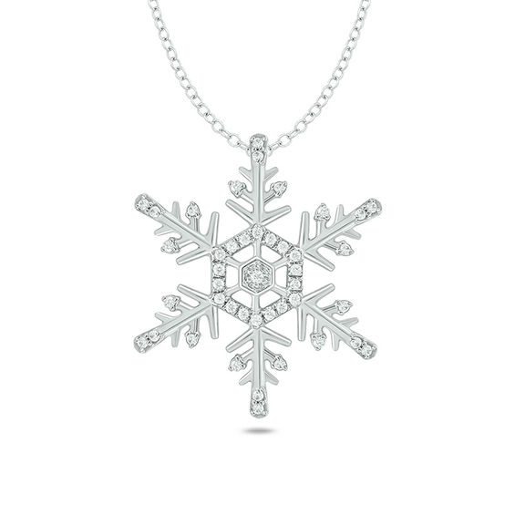 1/5 CT. T.w. Diamond Snowflake Pendant in Sterling Silver