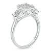 Thumbnail Image 2 of 1/6 CT. T.W. Composite Diamond Three Stone Square Frame Promise Ring in Sterling Silver
