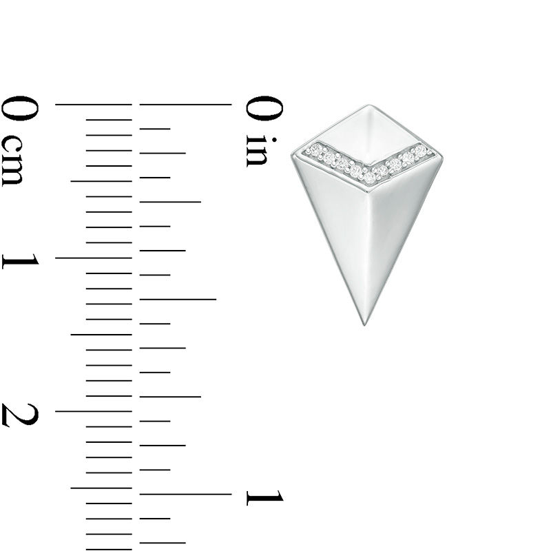 Main Image 3 of 1/20 CT. T.W. Diamond Chevron Kite-Shaped Stud Earrings in Sterling Silver