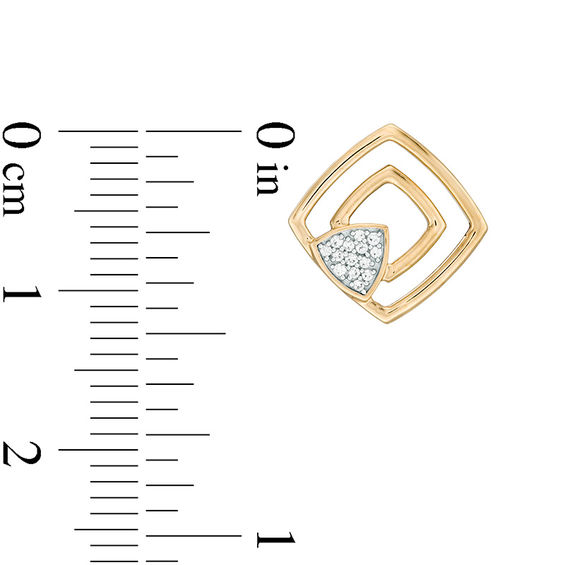 1/20 CT. T.W. Diamond Geometric Open Double Cushion Stud Earrings in Sterling Silver with 14K Gold Plate 1/20 CT. T.W. Diamond Geometric Open Double Cushion Stud Earrings in Sterling Silver with 14K Gold Plate