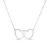 1/8 CT. T.w. Diamond Interlocking Double Heart Necklace in Sterling Silver