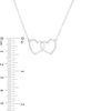 Thumbnail Image 3 of 1/8 CT. T.W. Diamond Interlocking Double Heart Necklace in Sterling Silver