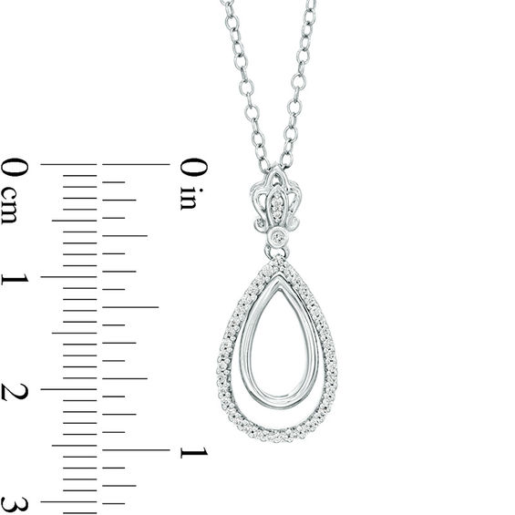 1/8 CT. T.W. Diamond Double Teardrop Pendant in Sterling Silver 1/8 CT. T.W. Diamond Double Teardrop Pendant in Sterling Silver