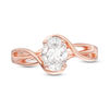 Thumbnail Image 2 of 1 CT. Certified Oval Diamond Split Shank Solitaire Engagement Ring in 14K Rose Gold (I/I1)