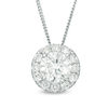 Thumbnail Image 1 of 1 CT. T.W. Certified Diamond Frame Pendant in 14K White Gold (I/SI2)