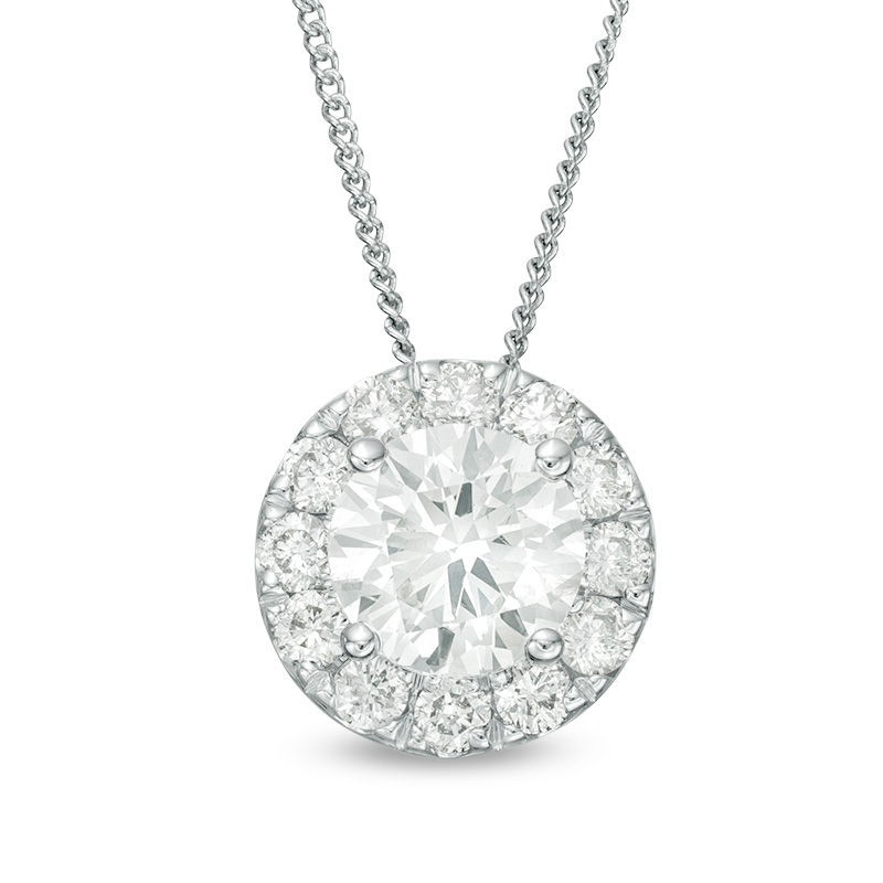 1 CT. T.W. Certified Diamond Frame Pendant in 14K White Gold (I/SI2)