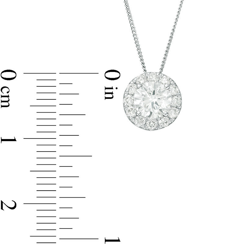 Main Image 3 of 1 CT. T.W. Certified Diamond Frame Pendant in 14K White Gold (I/SI2)