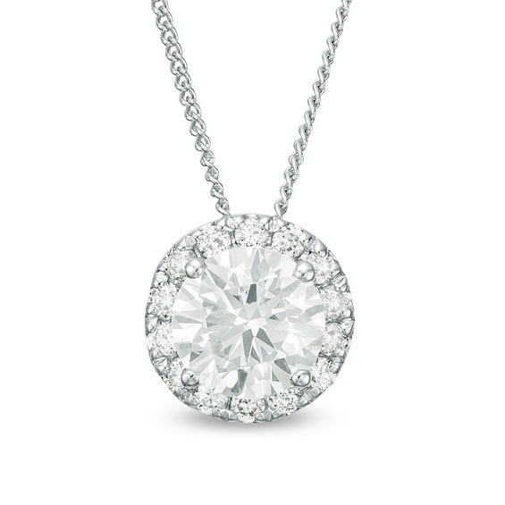 CT. T.w. Certified Diamond Frame Pendant in 14K White Gold (I/Si2
