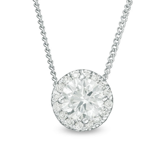 1/3 CT. T.w. Certified Diamond Frame Pendant in 14K White Gold (I/Si2)