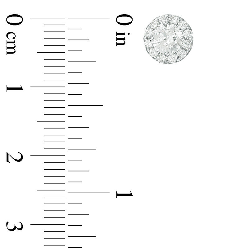 Main Image 2 of 1 CT. T.W. Certified Diamond Frame Stud Earrings in 14K White Gold (I/SI2)