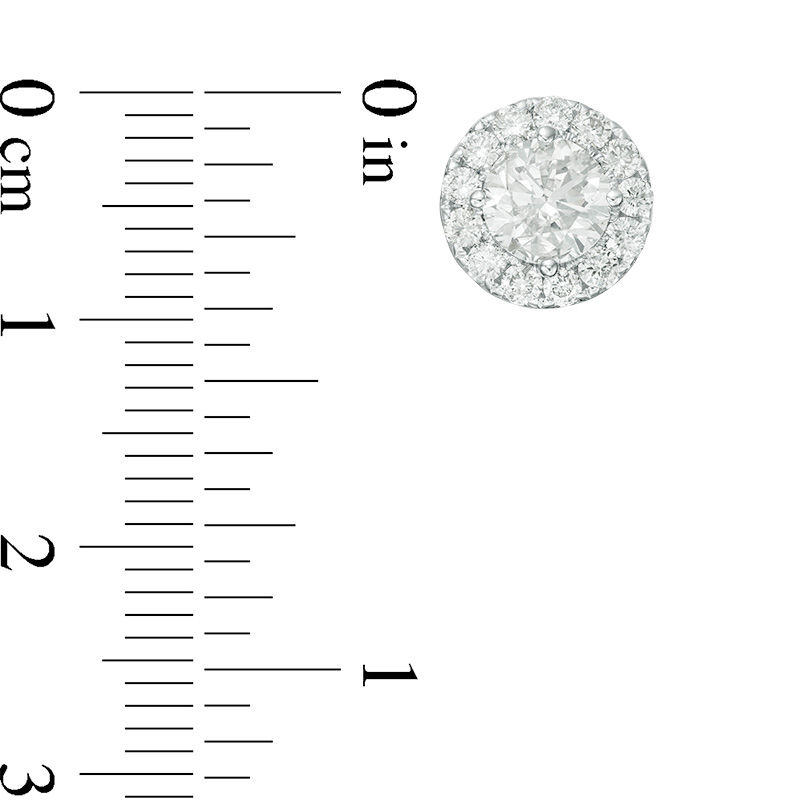 Main Image 2 of 2 CT. T.W. Certified Diamond Frame Stud Earrings in 14K White Gold (I/SI2)