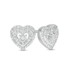 Thumbnail Image 1 of 1/10 CT. T.W. Diamond Double Heart Frame Stud Earrings in Sterling Silver