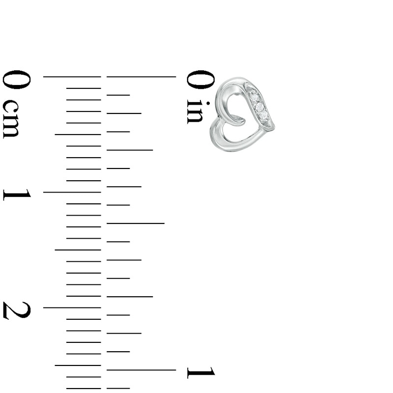 Main Image 3 of Diamond Accent Loop Heart Stud Earrings in 10K White Gold