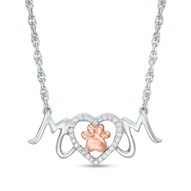 1/10 CT. T.W. Diamond Paw Print and 