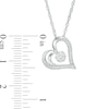 Thumbnail Image 3 of 1/15 CT. T.W. Diamond Flower and Heart Outline Pendant in 10K White Gold