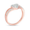 Thumbnail Image 2 of 1/8 CT. T.W. Diamond Heart Frame Split Shank Promise Ring in 10K Rose Gold