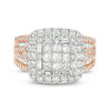 Thumbnail Image 4 of 2 CT. T.W. Princess-Cut and Baguette Diamond Frame Multi-Row Engagement Ring in 14K Two-Toned Gold